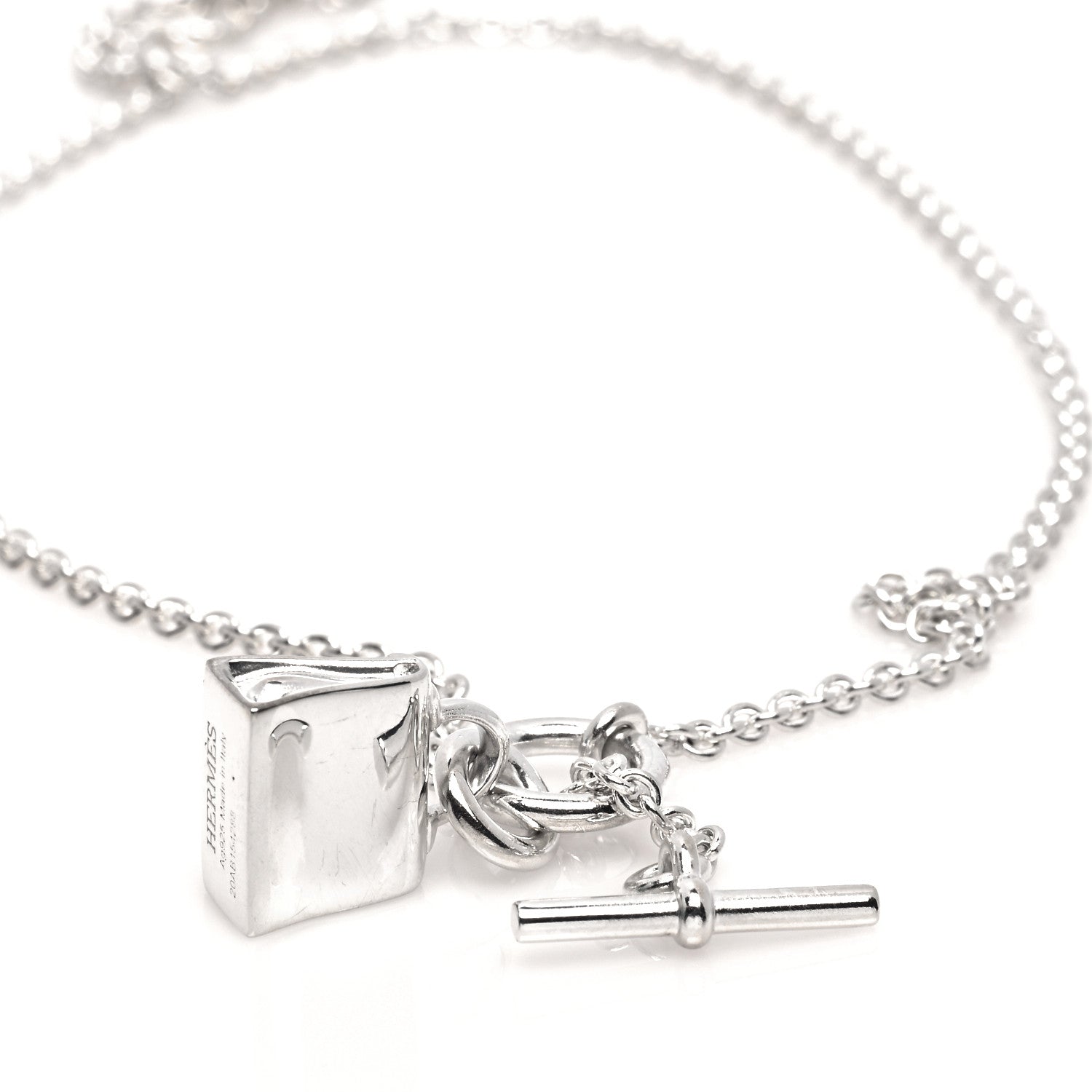 Hermes Sterling Silver Kelly Charm Pendant Necklace 5 of 7