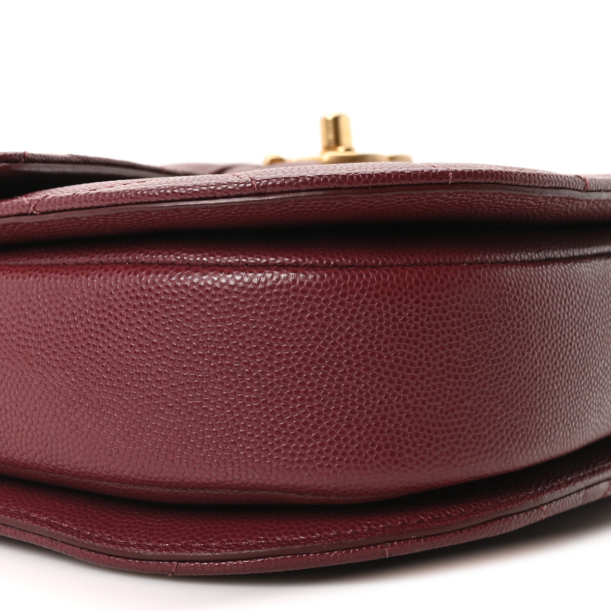 Caviar Quilted Medium Moon Messenger Burgundy
