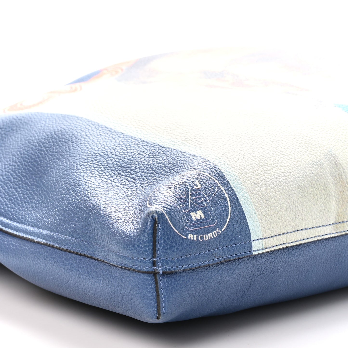 Calfskin Elton John Someone Saved My Life Tonight Large Tote Blue