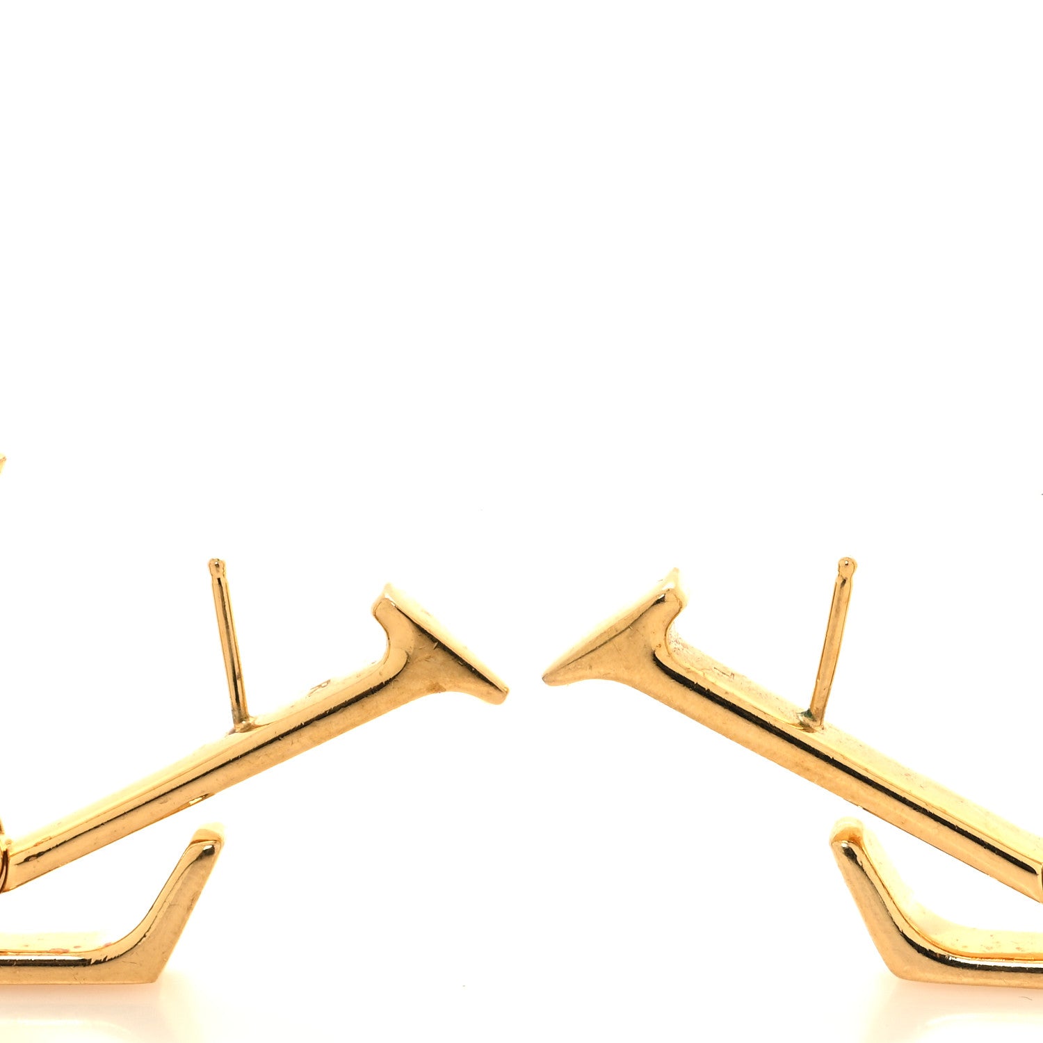 Louis Vuitton Metal Macro LV Earrings Gold 3 of 6