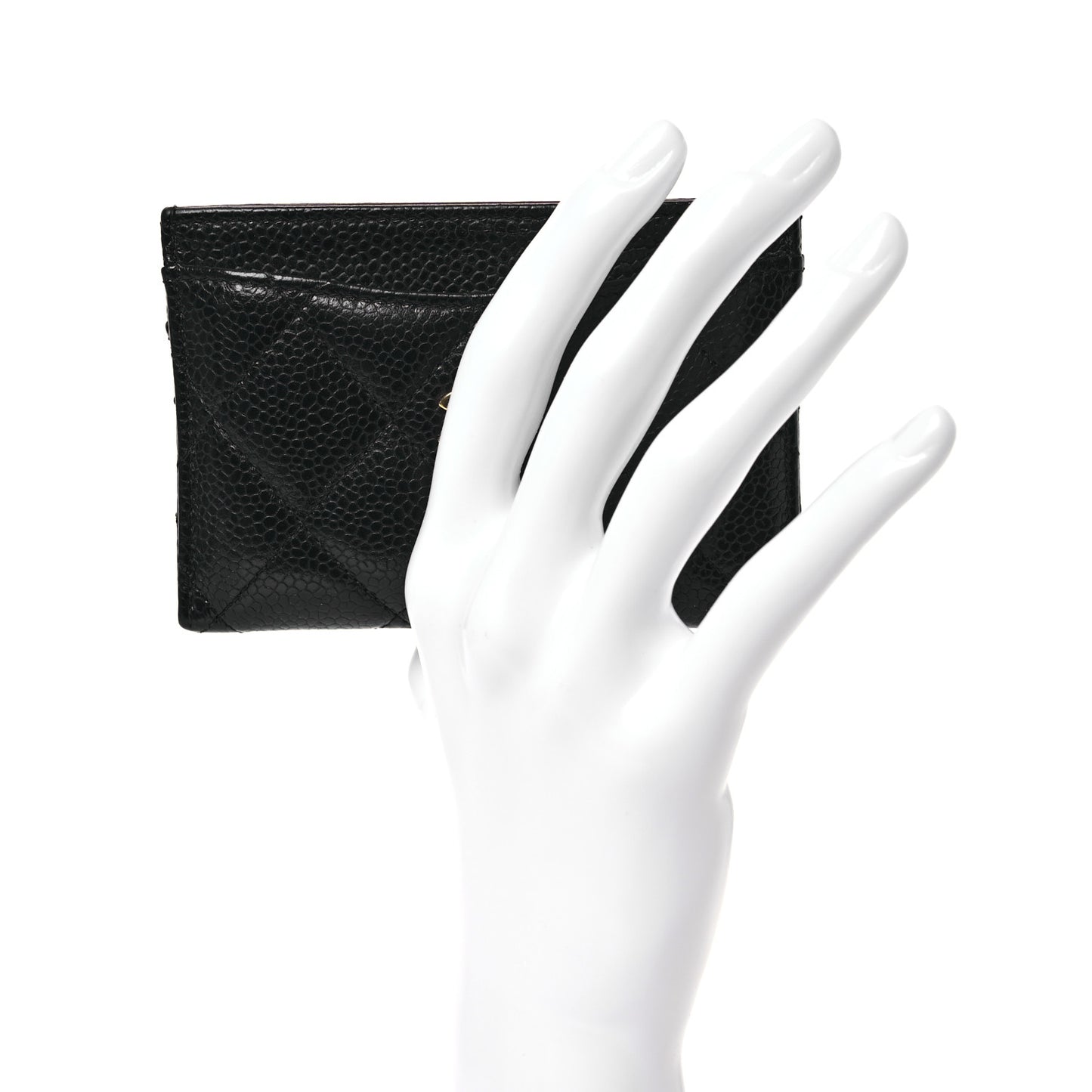 Caviar Quilted Card Holder Black