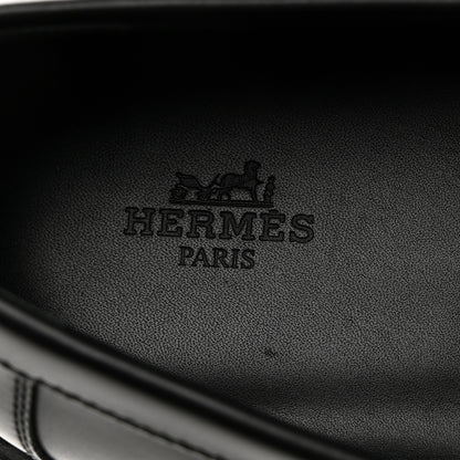 Hermes Glazed Calfskin Mens Icone Loafers 43 Black 6 of 8