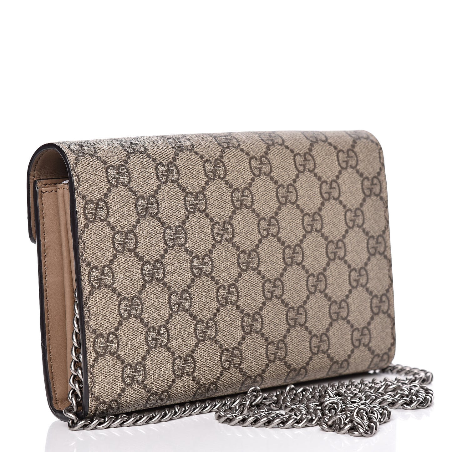 GG Supreme Monogram Mini Dionysus Chain Wallet Beige Taupe