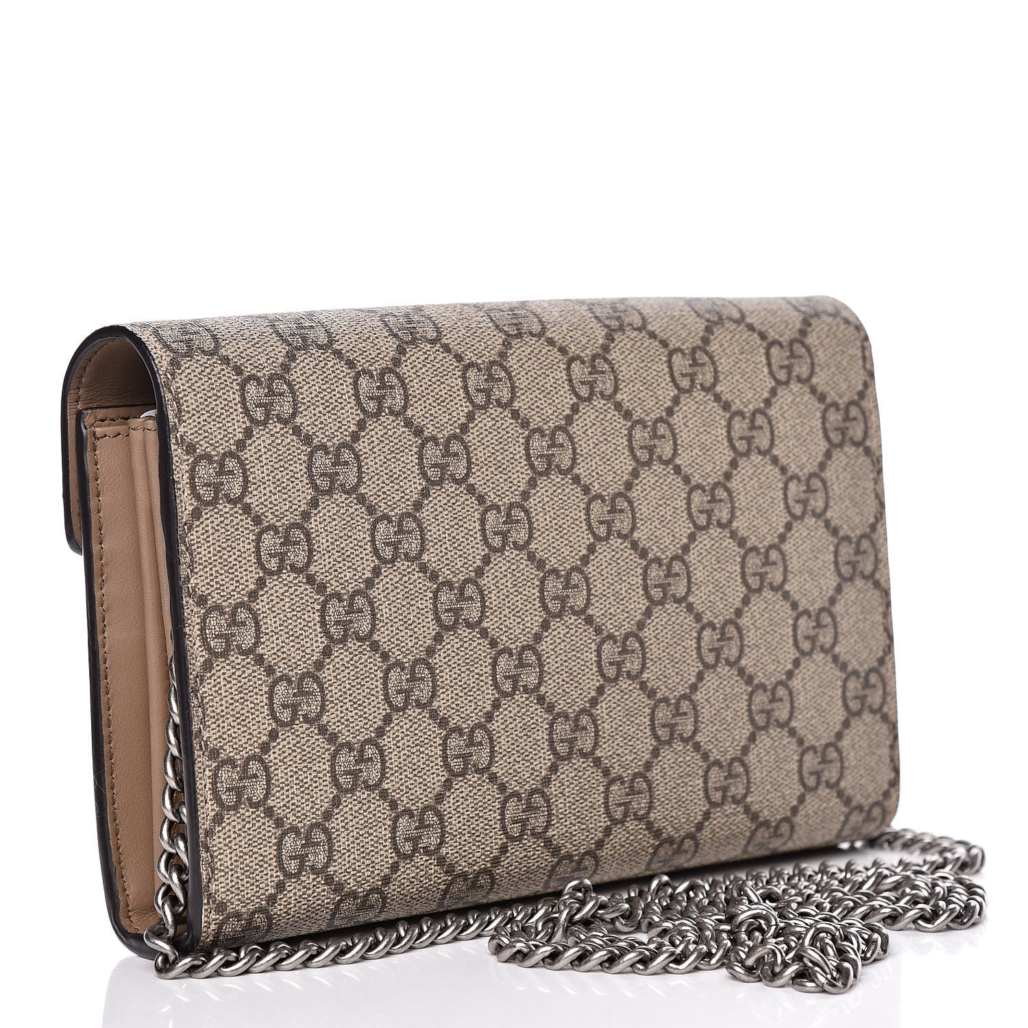 Gucci GG Supreme Monogram Mini Dionysus Chain Wallet Beige Taupe 3 of 10