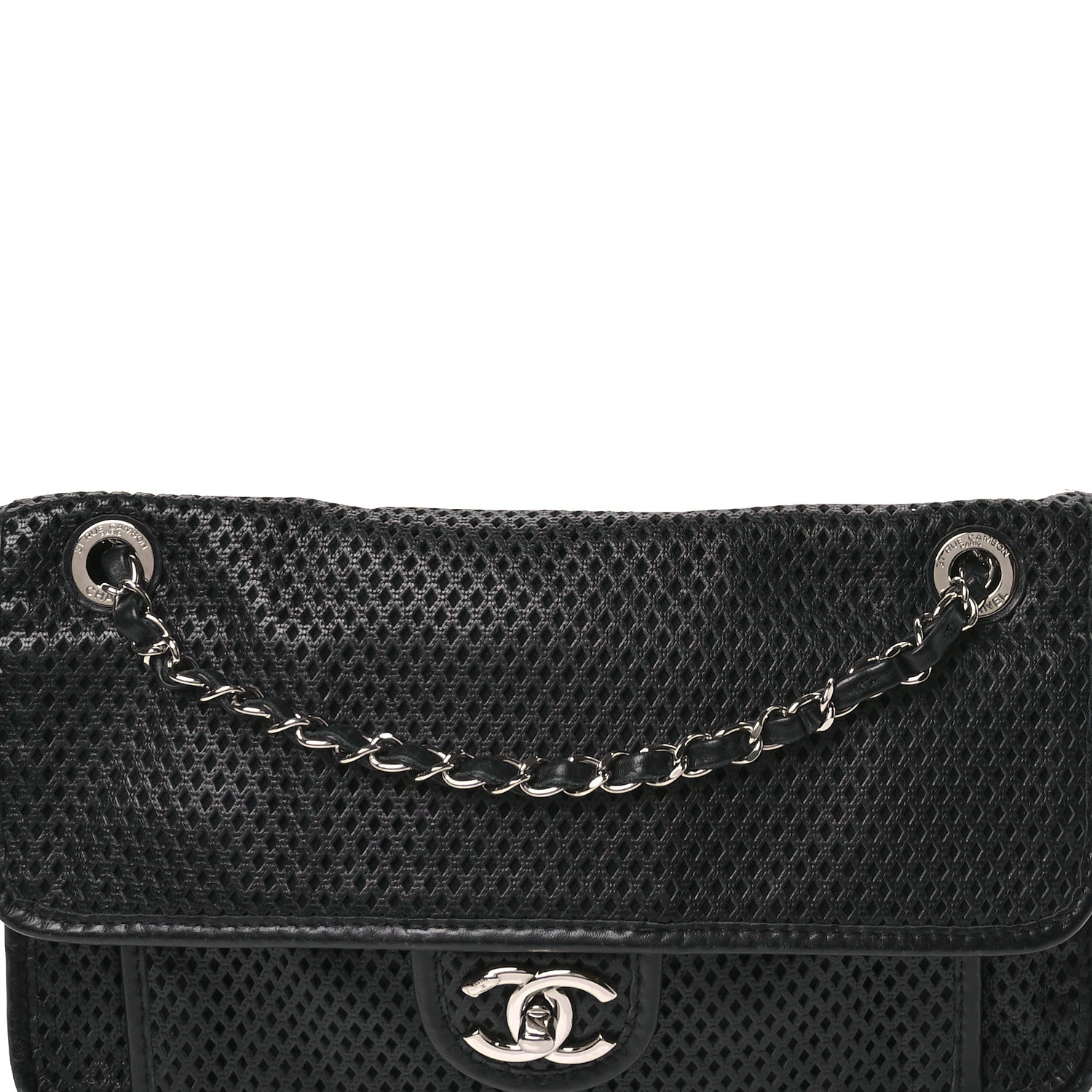 Chanel Perforated Calfskin Large Up In The Air Flap Black 8 of 11