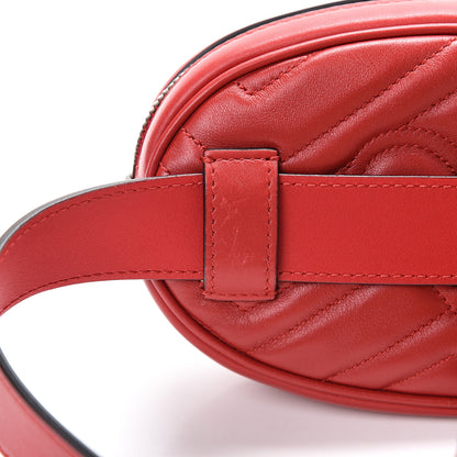 Gucci Calfskin Matelasse GG Marmont Belt Bag 75 30 Hibiscus Red 13 of 14