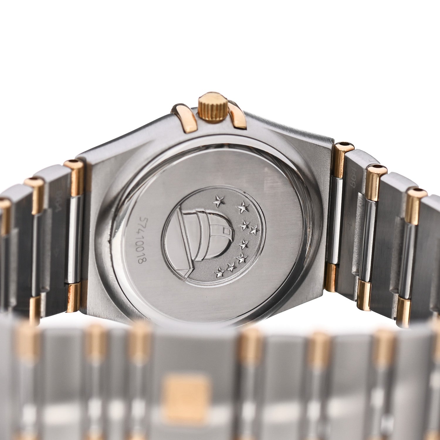 Omega Stainless Steel 18K Yellow Gold 25mm Constellation Quartz Watch White 1372.30.00 4 of 4