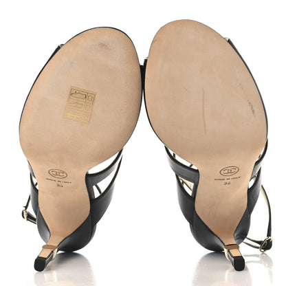 Chanel Lambskin CC Strappy Sandal 38 Black 6 of 9