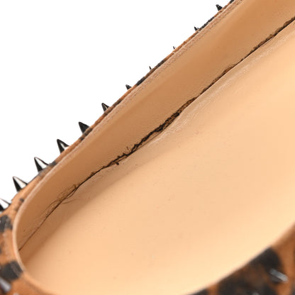 Christian Louboutin Veau Velours Studded Anjalina Flats 37.5 Leo Gun Metal 9 of 12