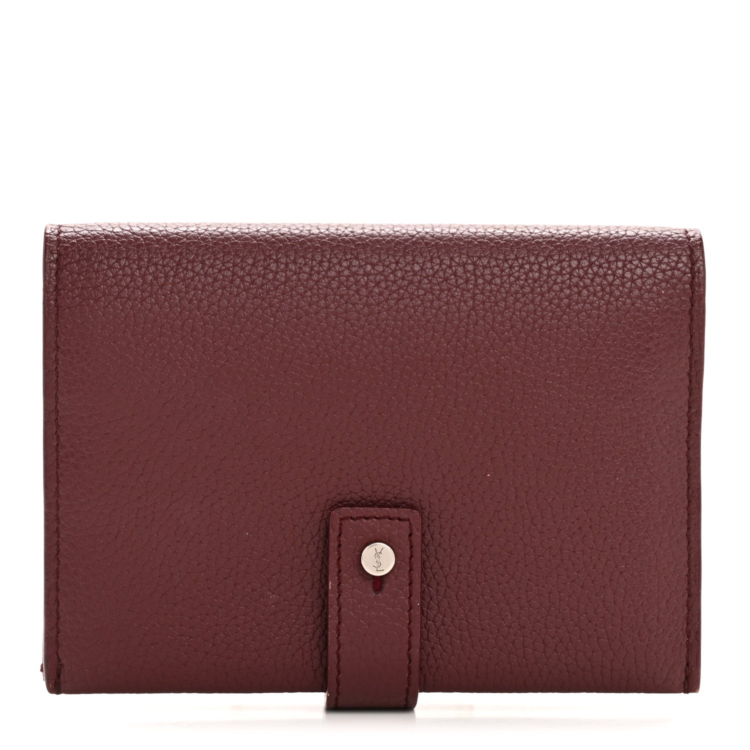 Saint Laurent Grained Calfskin Sac De Jour Compact Wallet Rouge Legion 1 of 12