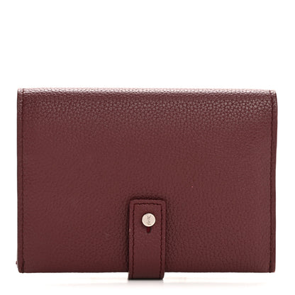 Saint Laurent Grained Calfskin Sac De Jour Compact Wallet Rouge Legion 1 of 12