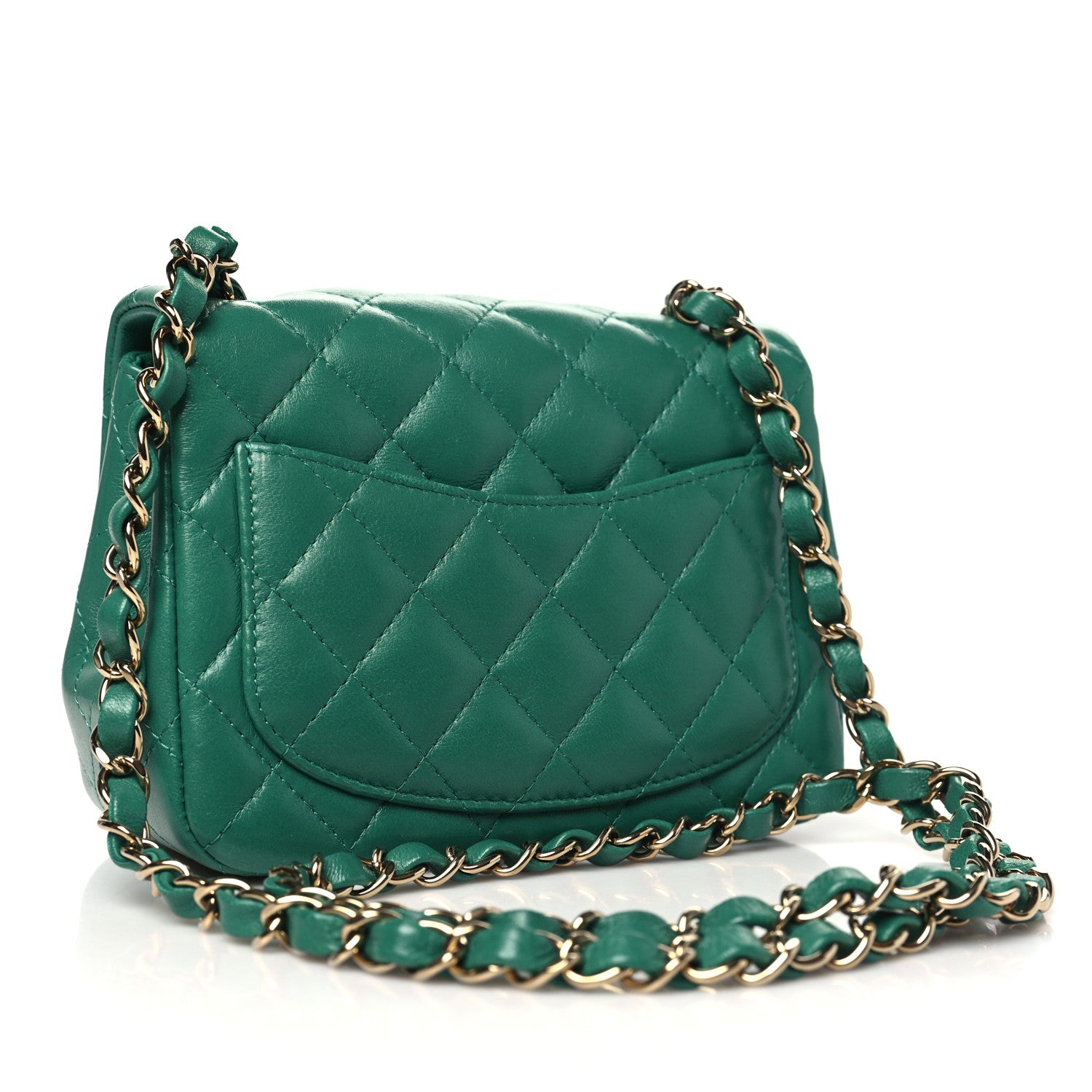 Chanel Lambskin Quilted Mini Square Flap Green 3 of 10