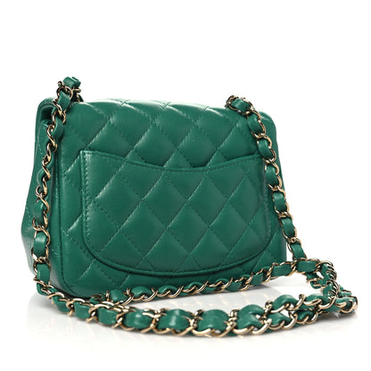 Chanel Lambskin Quilted Mini Square Flap Green 3 of 10