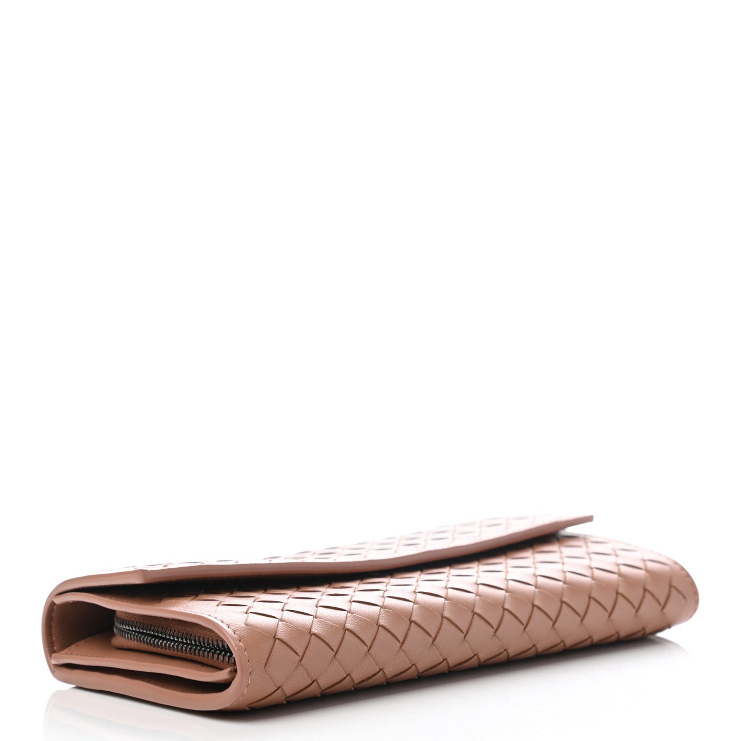 Nappa Intrecciato Continental Flap Wallet Dusty Rose