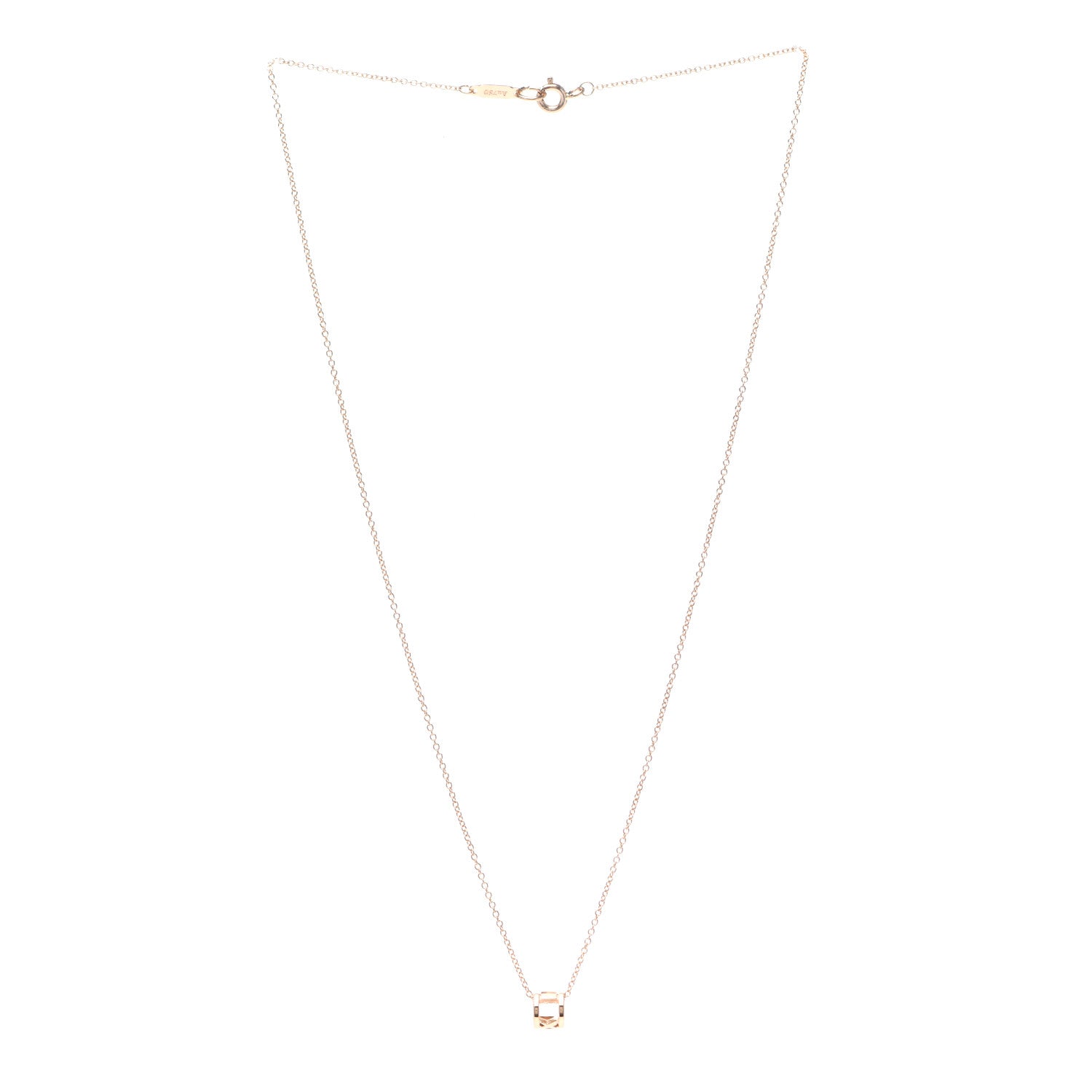 Tiffany 18K Rose Gold Atlas Open Pendant Necklace 3 of 6