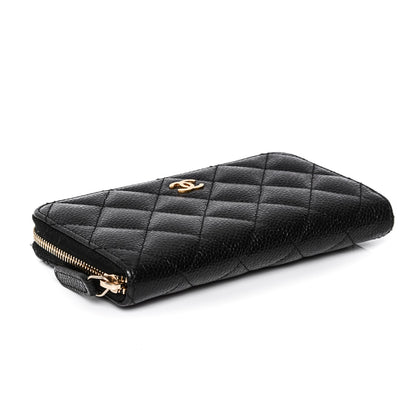 Chanel Caviar Quilted Small Zip Around Wallet Black 4 of 8