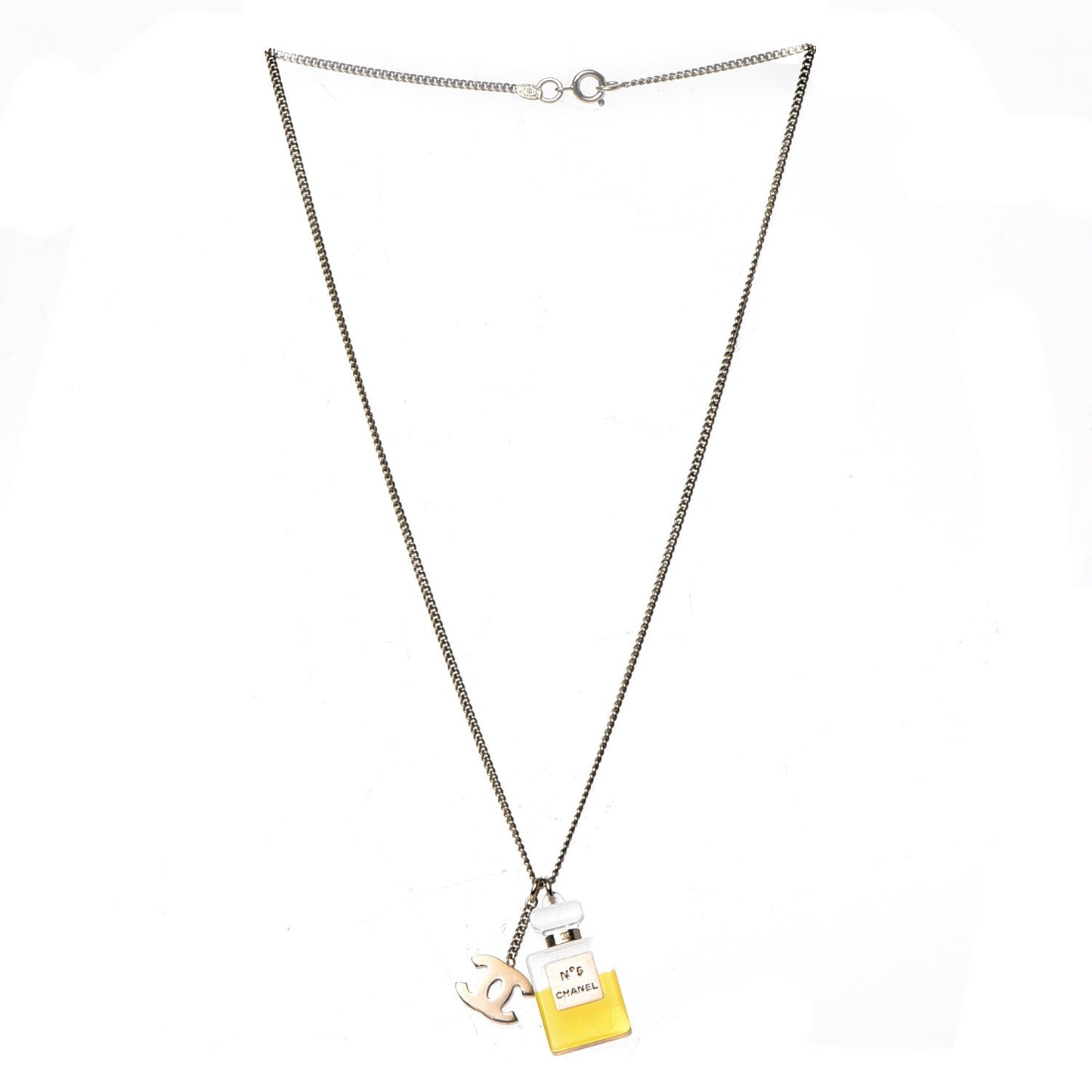 N°5 Perfume Bottle CC Necklace Gold