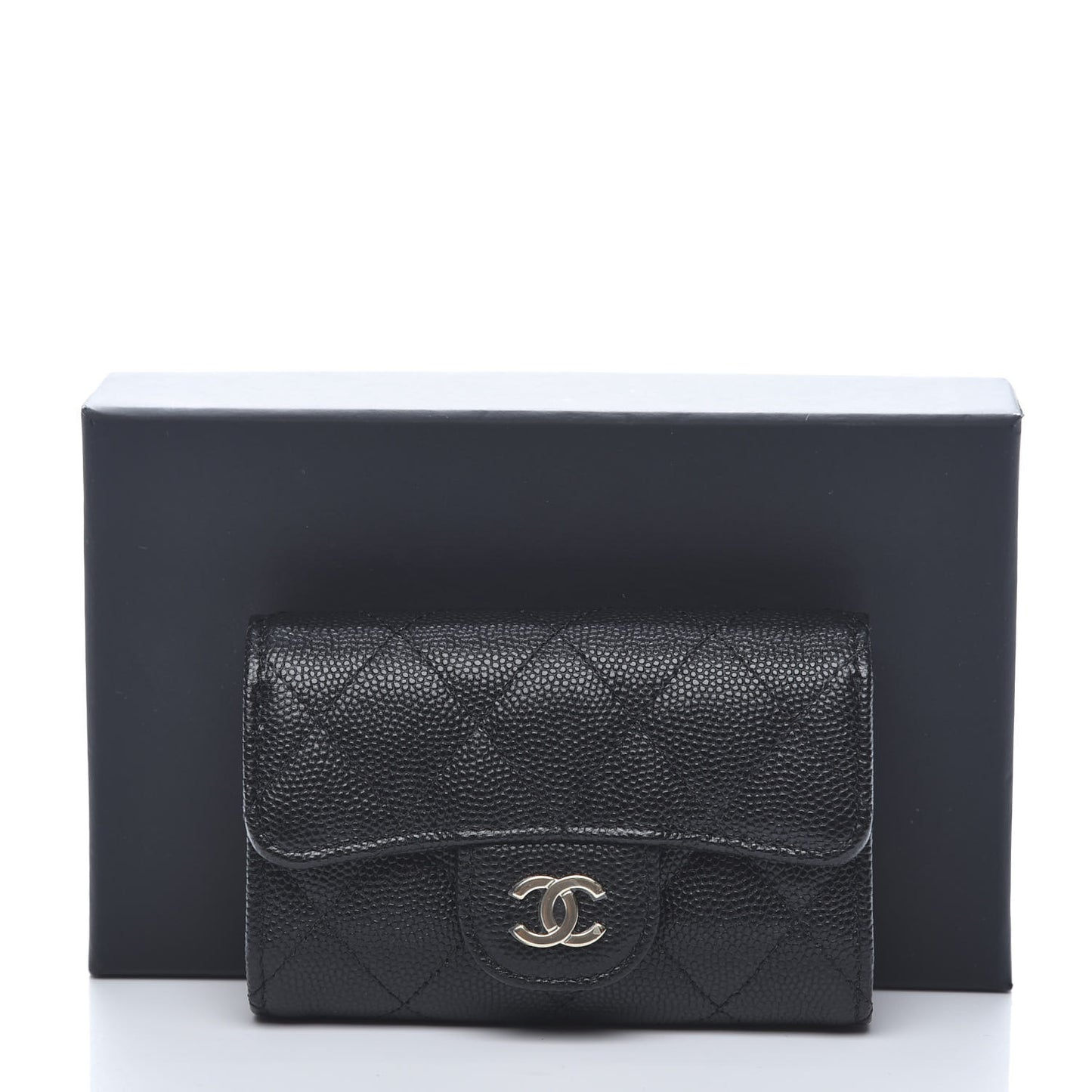 Caviar Quilted Classic 4 Key Holder Wallet Black