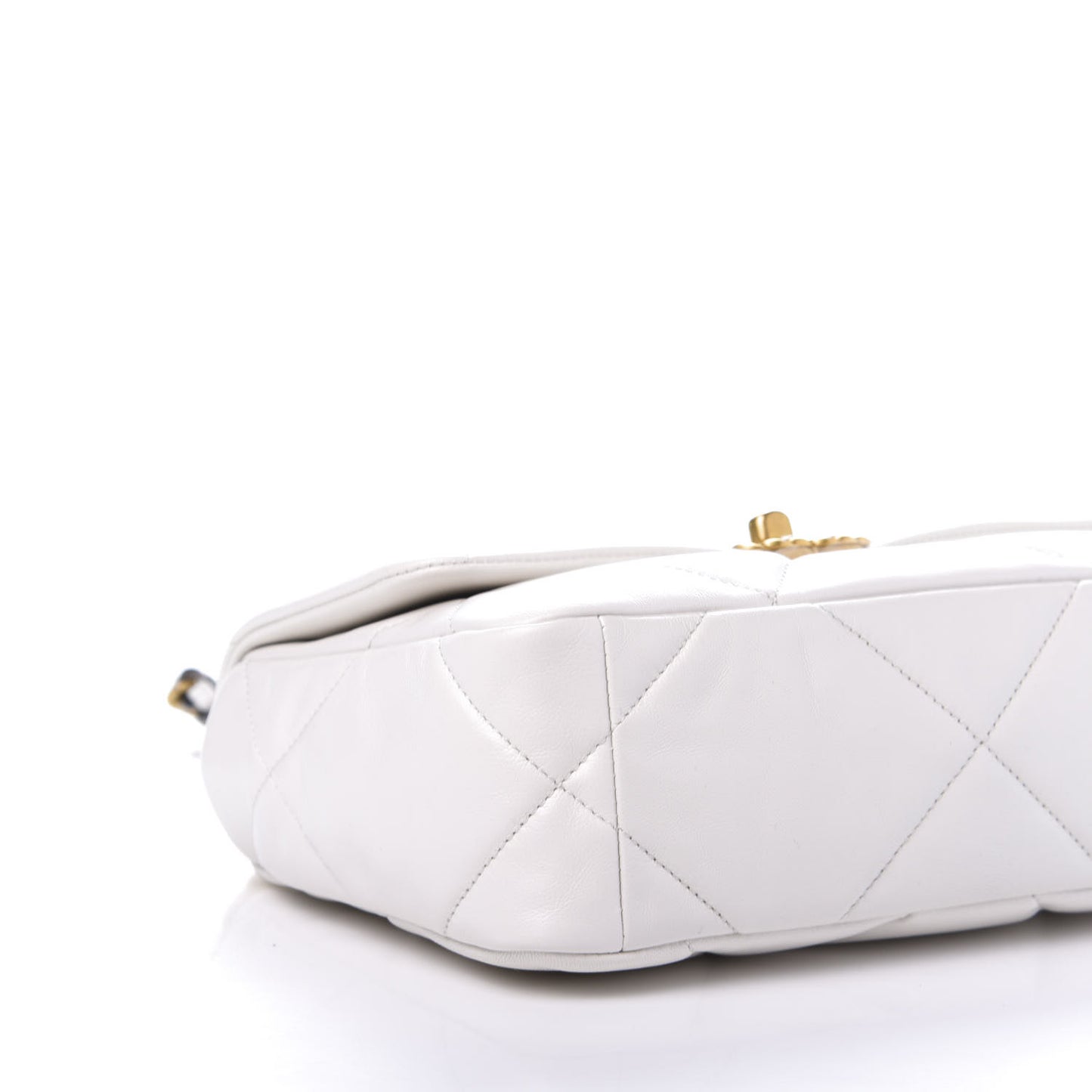 Goatskin Quilted Medium 19 Flap White
