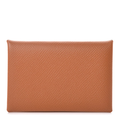 Hermes Epsom Calvi Card Case Gold 1 of 8