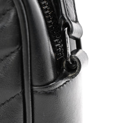 Saint Laurent Calfskin Matelasse Monogram Monochrome Lou Camera Bag Black 17 of 18