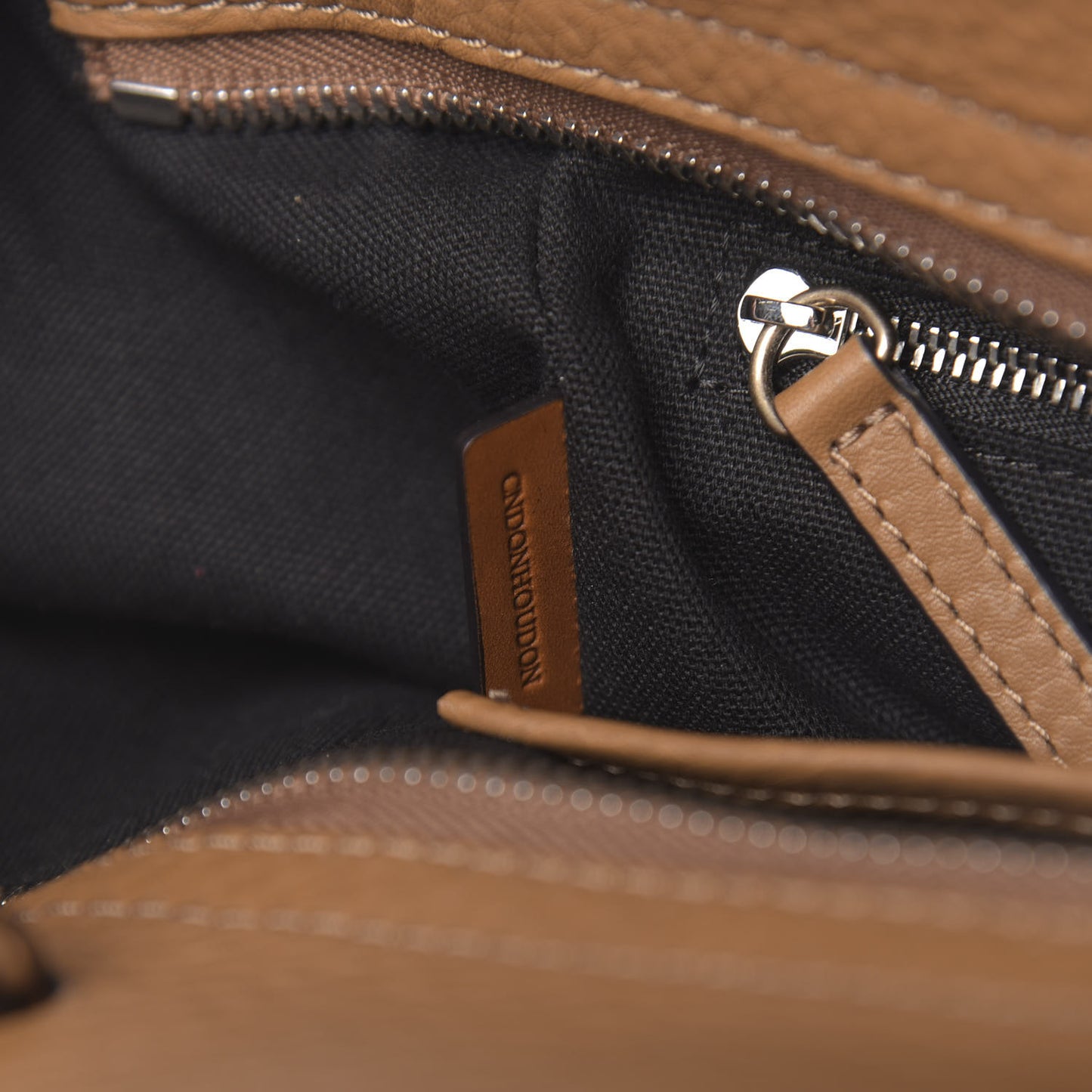 Mega Check Grained Calfskin Medium Harcourt Satchel Saddle Brown