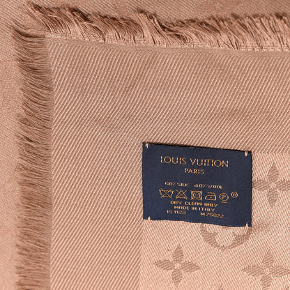 Louis Vuitton Silk Wool Monogram Shawl Cappuccino 3 of 3