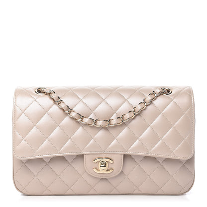 Chanel Iridescent Lambskin Quilted Medium Double Flap Beige 1 of 11