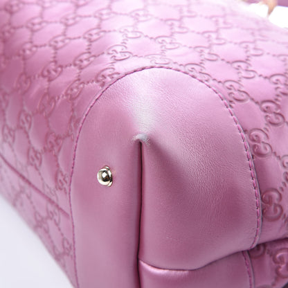 Gucci Metallic Soft Guccissima Large Heart Bit Charm Top Handle Tote Fresia Rose 11 of 15
