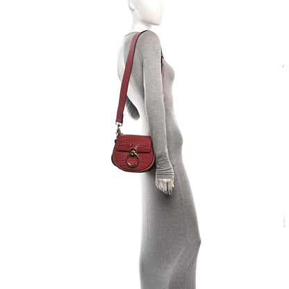 Chloe Calfskin Crocodile Embossed Small Tess Bag Rose 2 of 11