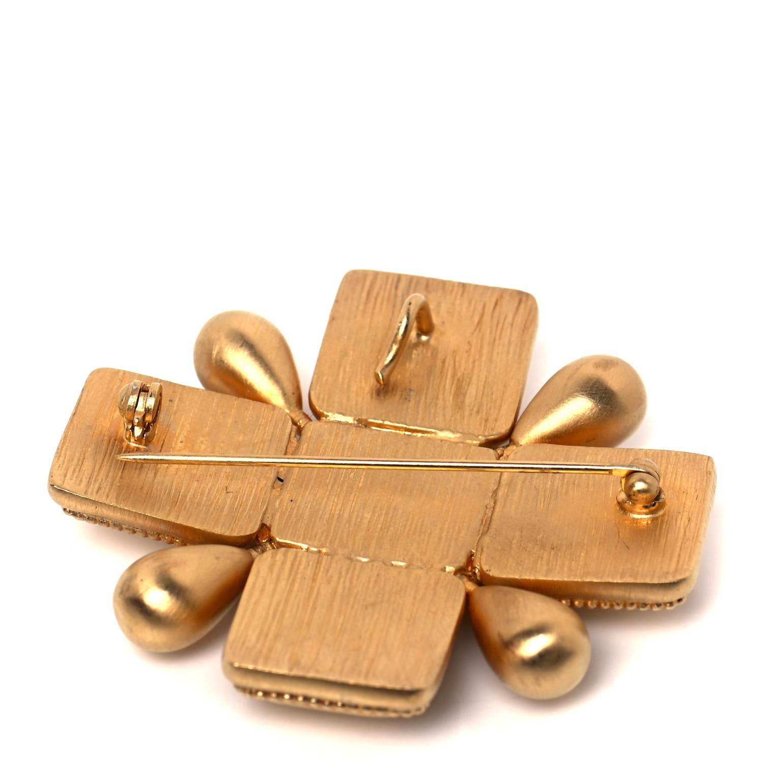 Chanel CC Cross Brooch Gold 4 of 5