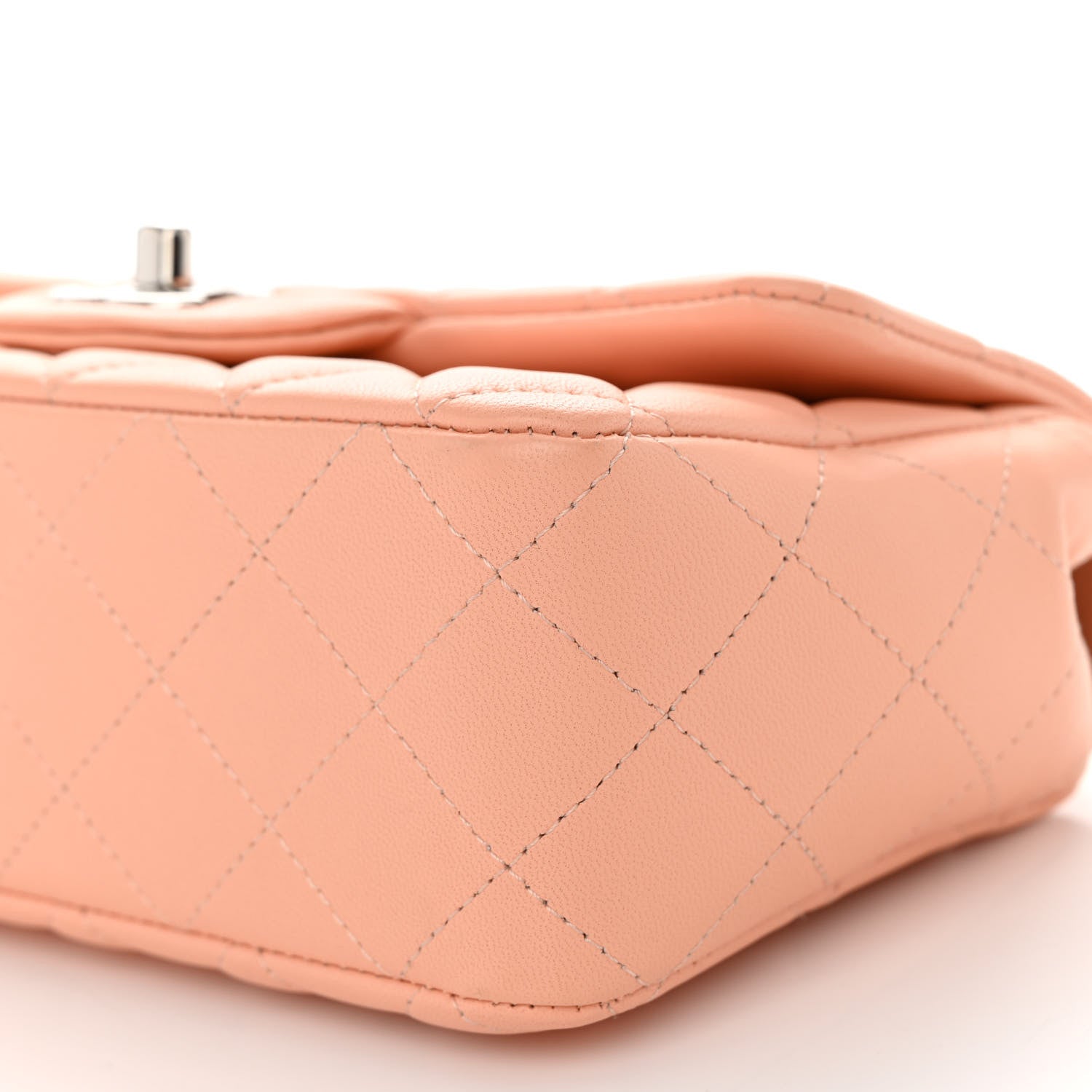 Chanel Lambskin Quilted Mini Rectangular Flap Light Pink 10 of 10