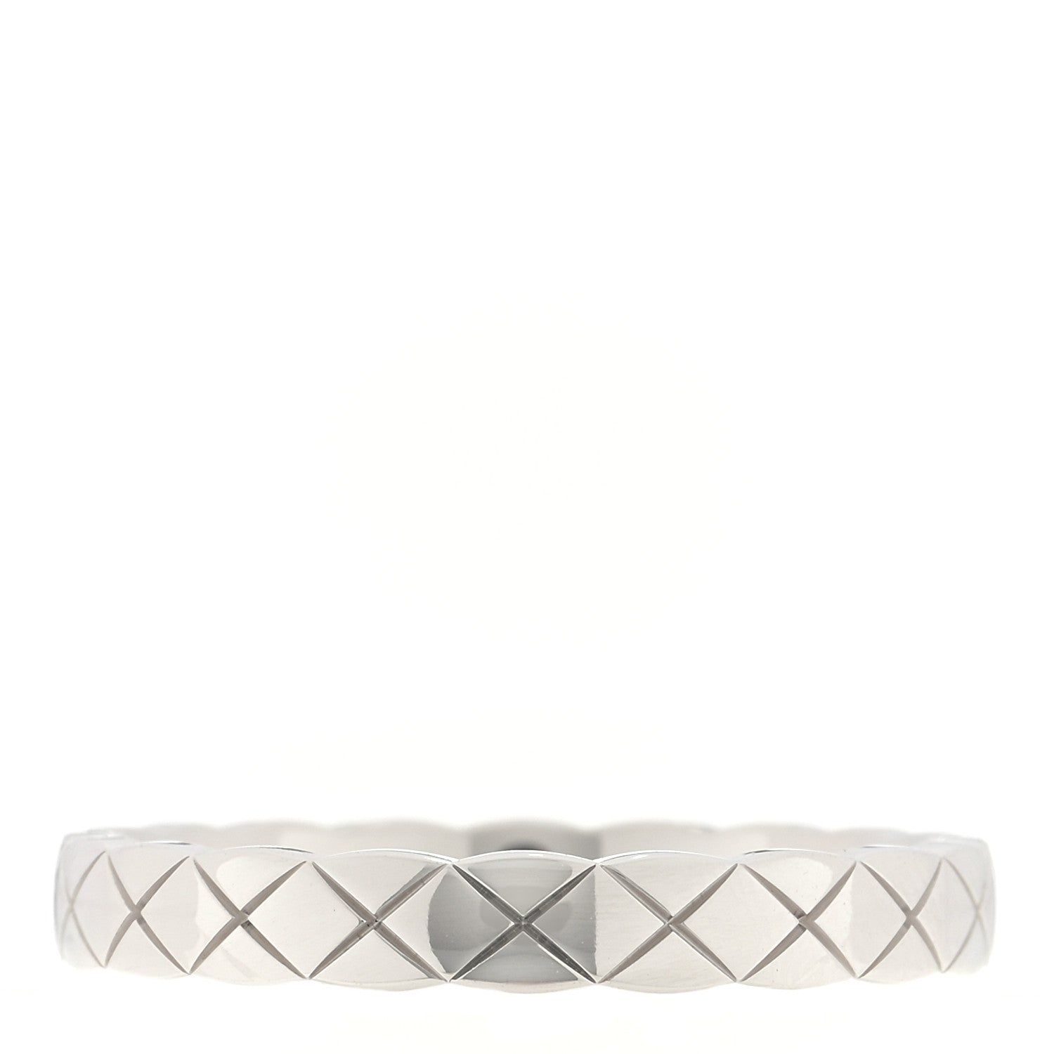 Chanel 18K White Gold Mini Coco Crush Ring 58 8.25 1 of 5