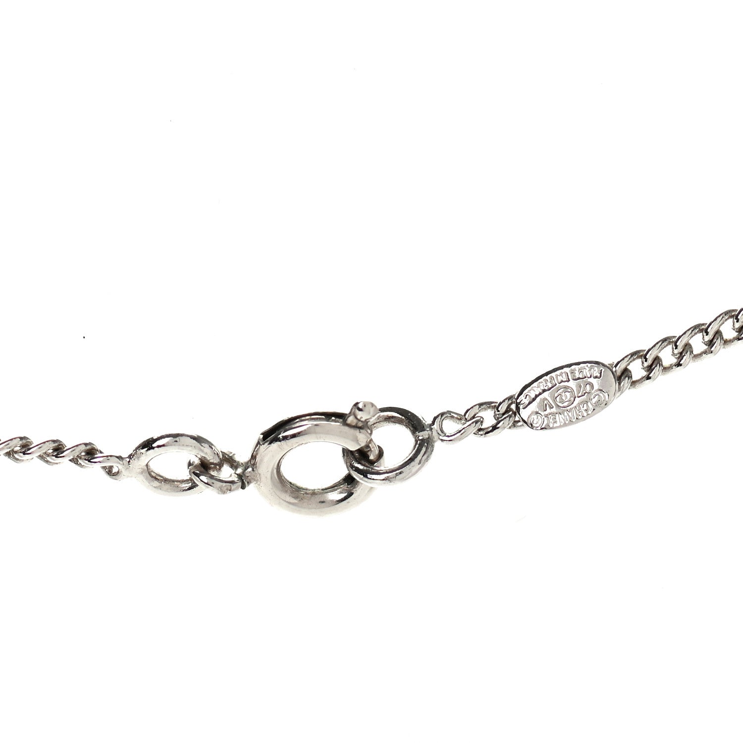 Chanel Crystal Timeless CC Necklace Silver 4 of 4