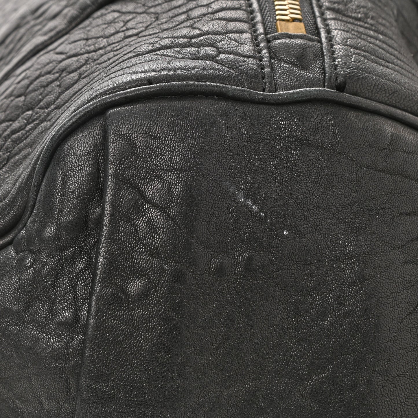 Pebbled Lambskin Rocco Black Antique Brass Hardware