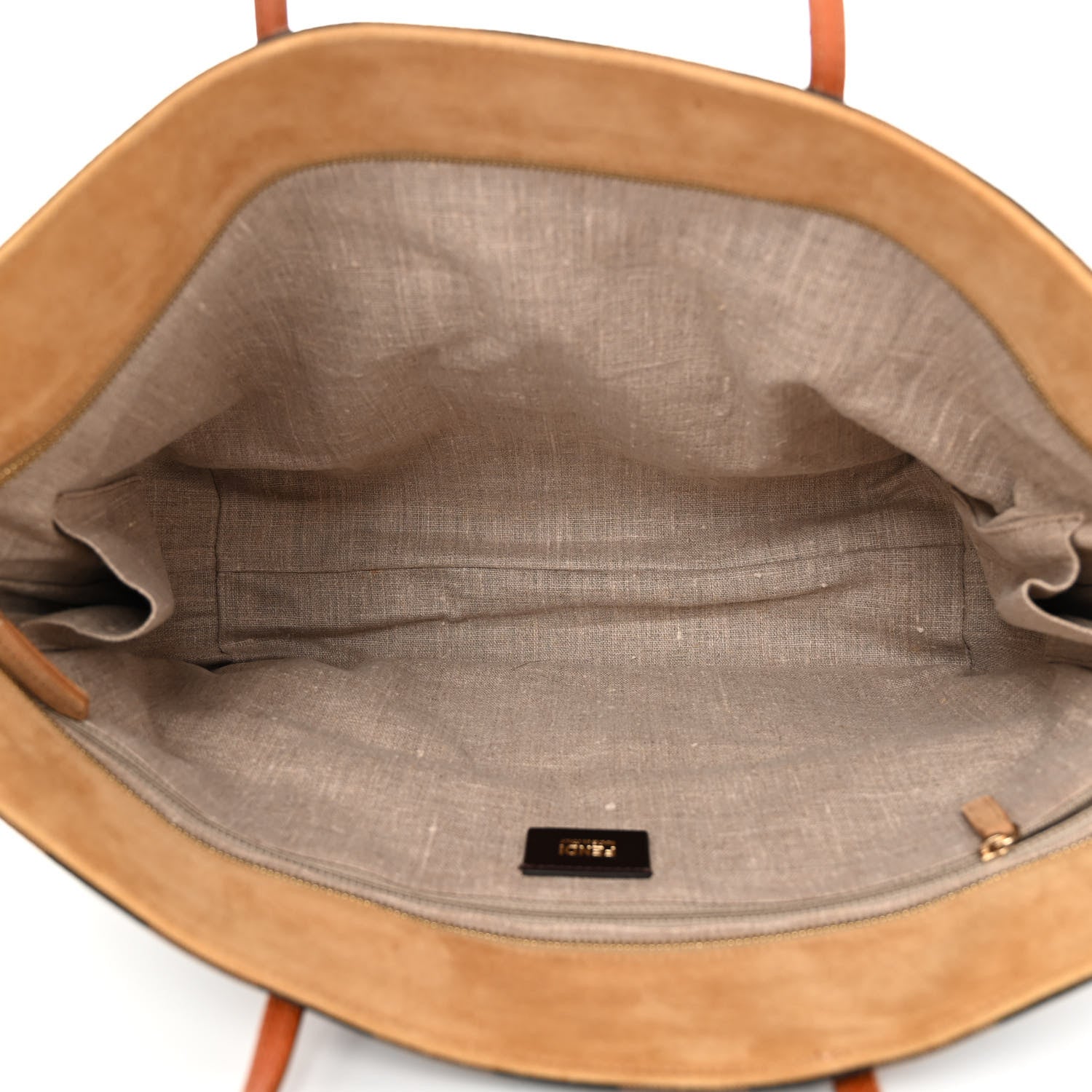 Fendi Pequin Cuoio Vegetale Medium Roll Tote Tobacco Cuoio Miele 5 of 9