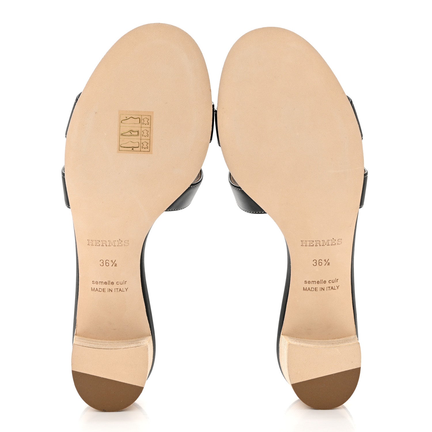 Hermes Calfskin Oasis Sandals 36.5 Black 5 of 9