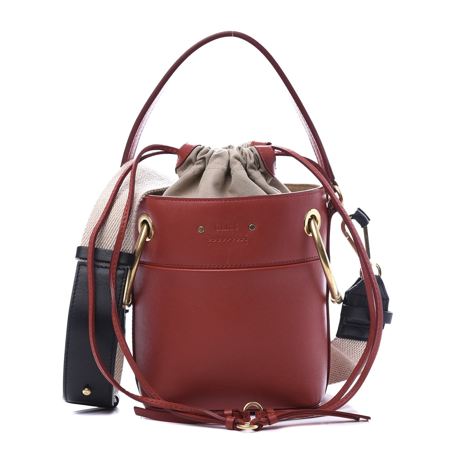 Chloe Smooth Calfskin Mini Roy Bucket Bag Earthy Red 1 of 12