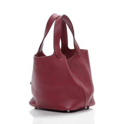 Hermes Taurillon Clemence Picotin Lock 18 PM Rubis 3 of 7