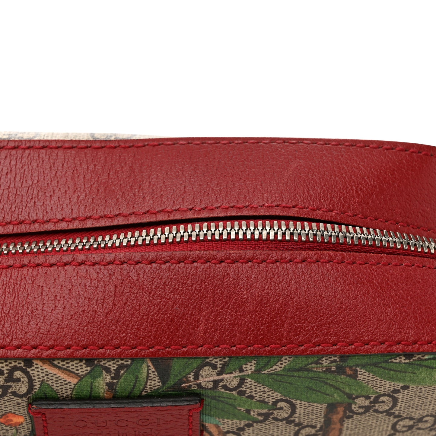 GG Supreme Monogram Tian Web Camera Bag Beige Multicolor Red