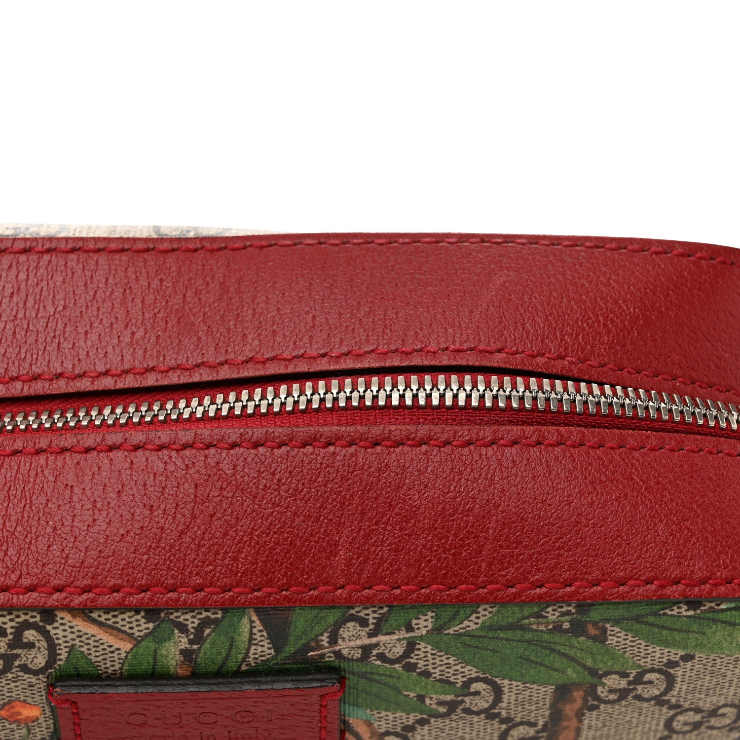 Gucci GG Supreme Monogram Tian Web Camera Bag Beige Multicolor Red 13 of 13
