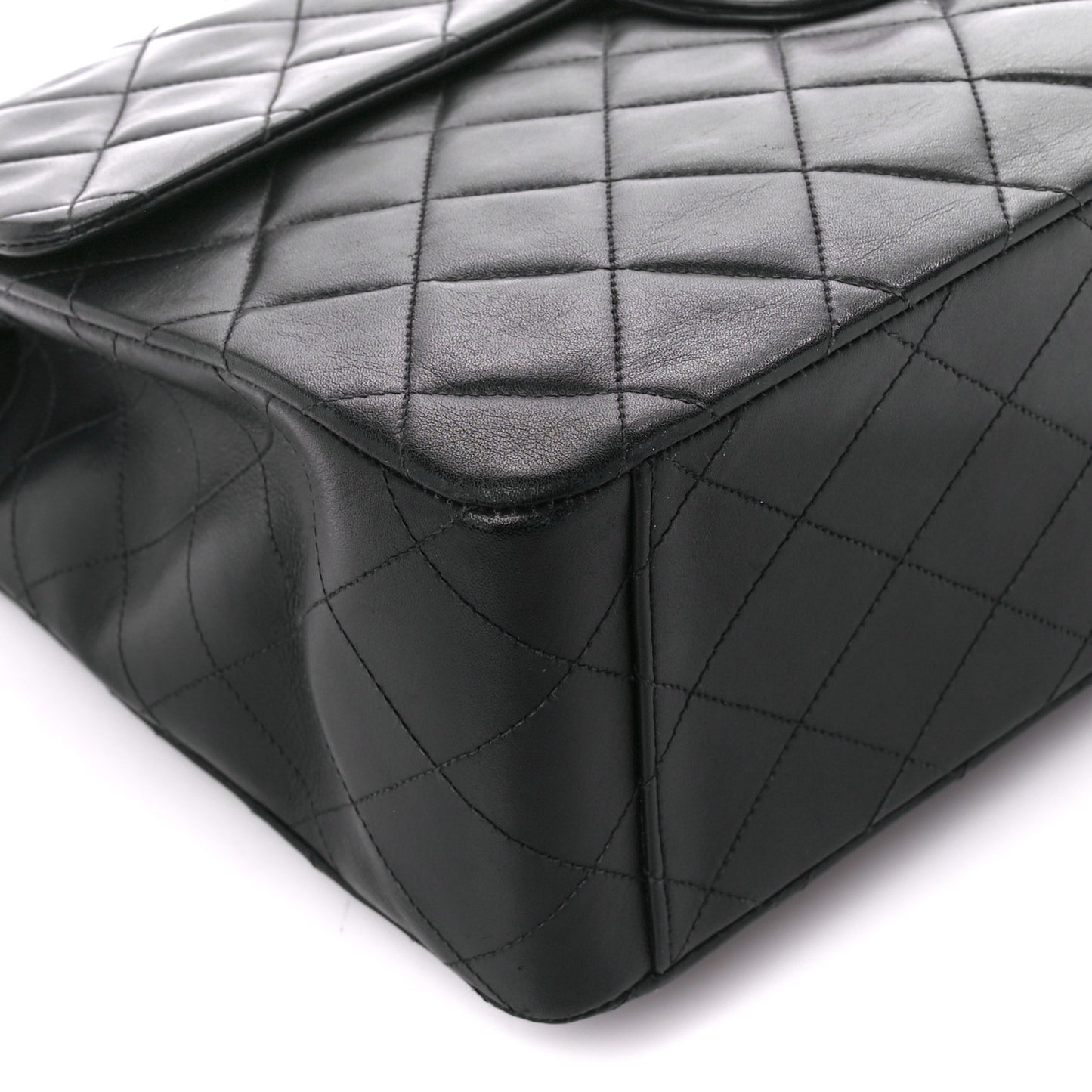 Lambskin Quilted XL Jumbo Single Flap Black