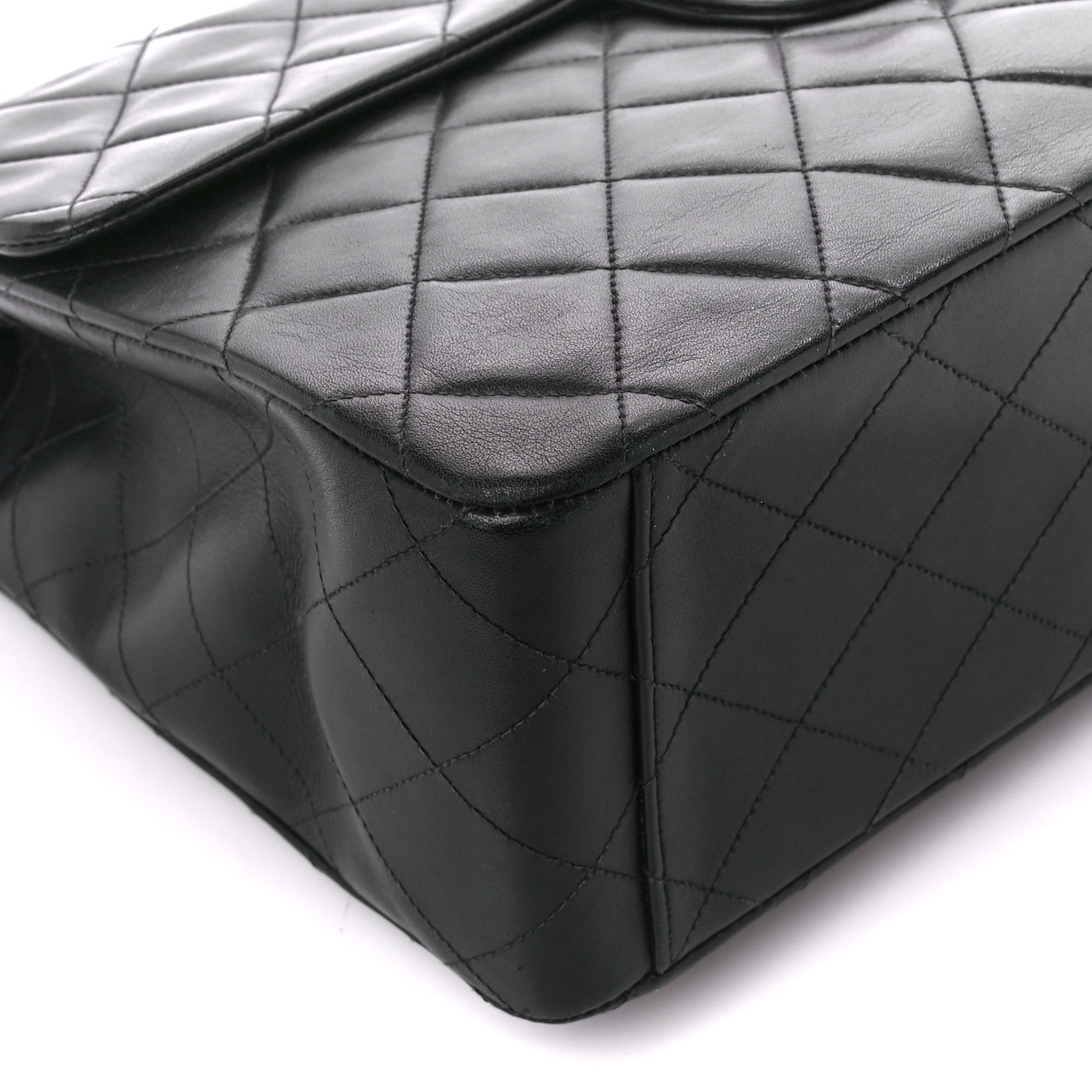 Chanel Lambskin Quilted XL Jumbo Single Flap Black 10 of 11