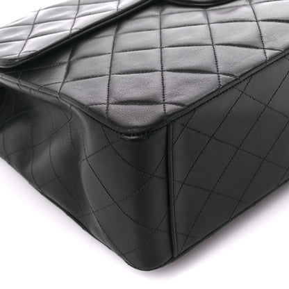 Chanel Lambskin Quilted XL Jumbo Single Flap Black 10 of 11