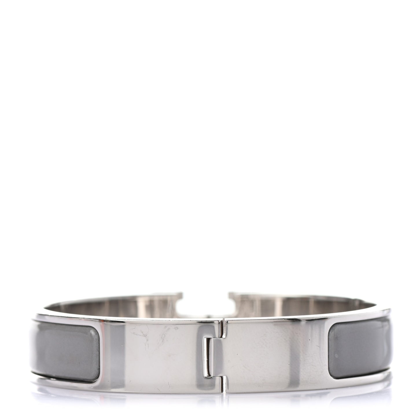 Enamel Narrow Clic Clac H Bracelet PM Gris Macadam