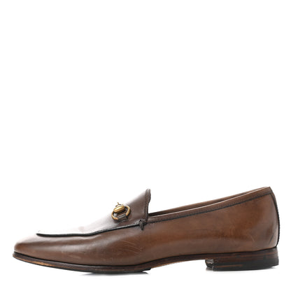 Gucci Calfskin Womens Jordaan Horsebit Loafers 37 Fondente Brown 1 of 10