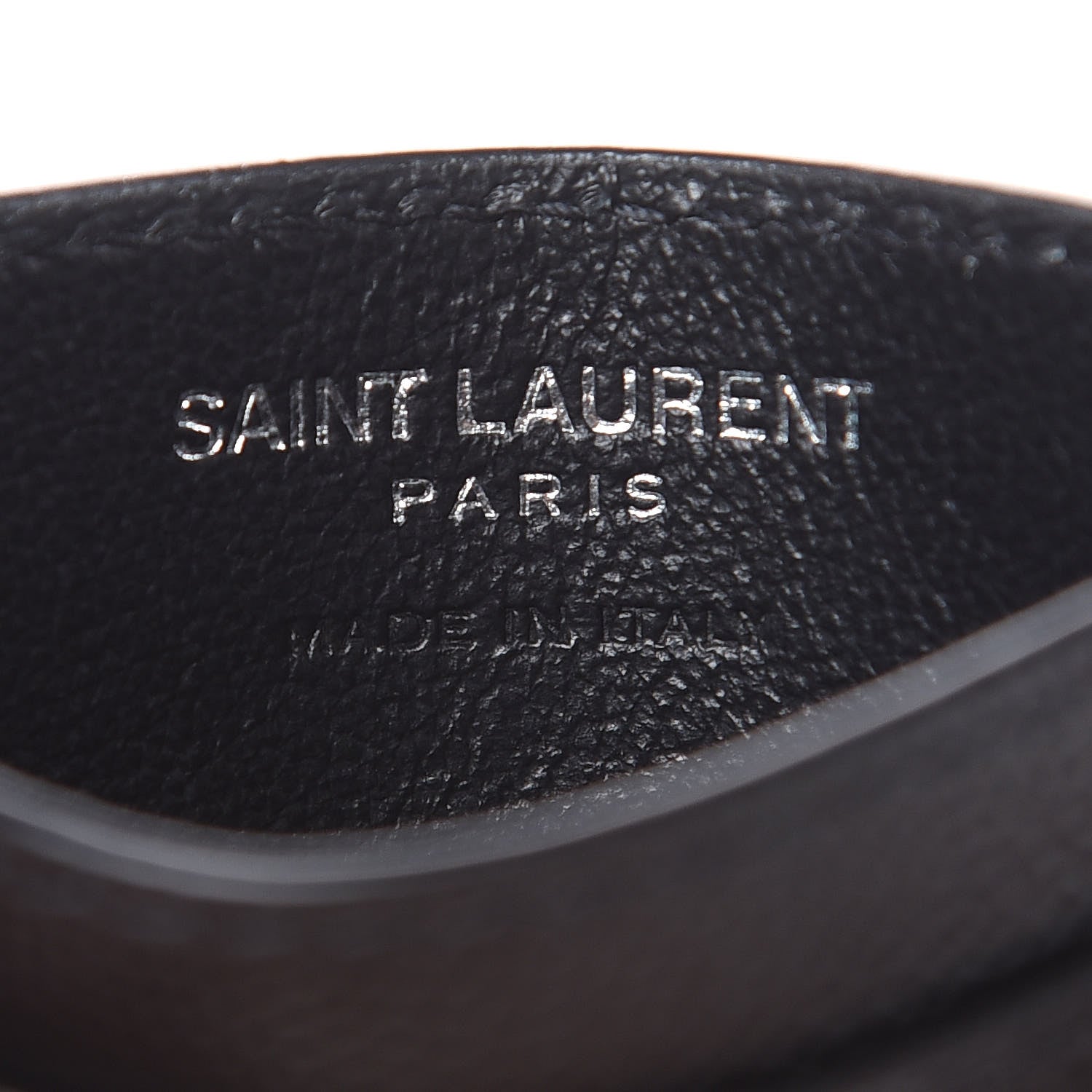 Saint Laurent Grain De Poudre Matelasse Chevron Monogram Credit Card Case Black 6 of 7
