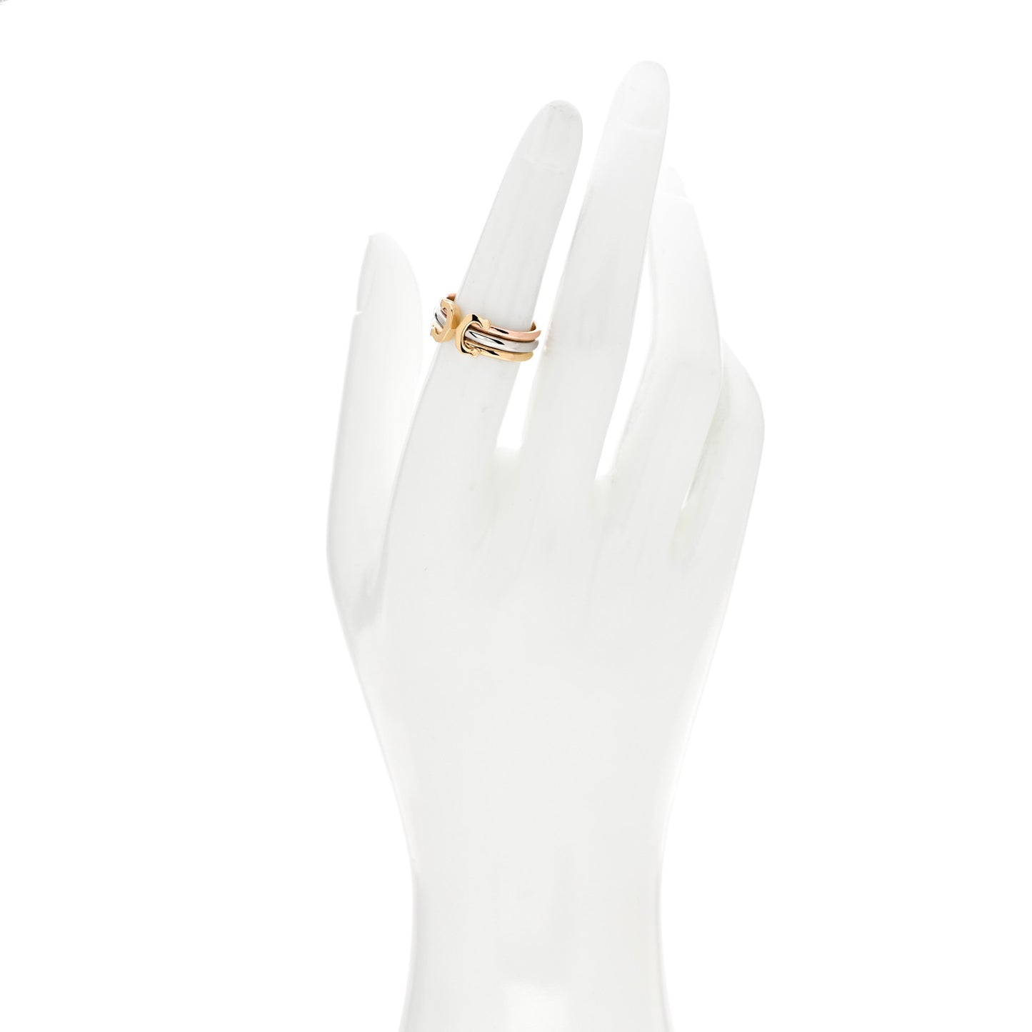 18K Pink Yellow White Gold 8mm C De Cartier Ring 50 5.25