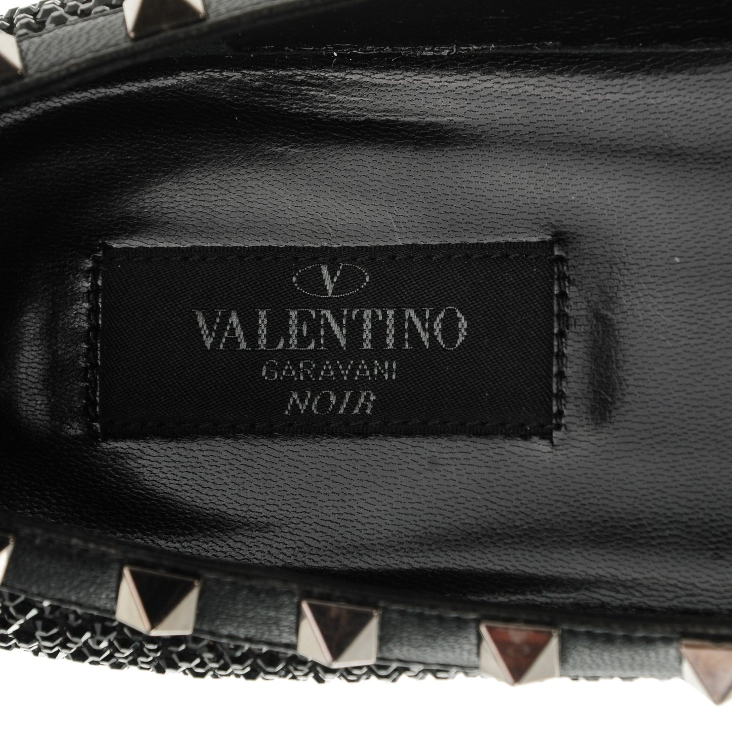 Nappa Crystal Rockstud Flats 39 Black