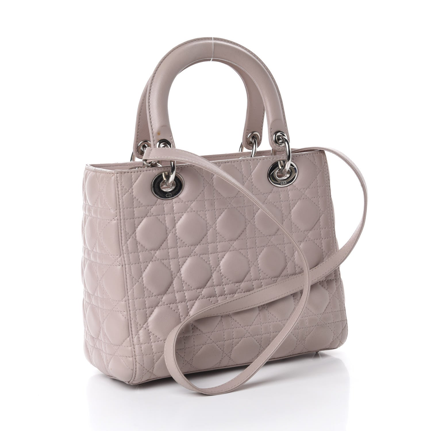 Christian Dior Lambskin Cannage Medium Lady Dior Light Pink 3 of 11